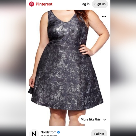 2/$40 Gorgeous Mblm Tess Holiday black and silver dress. Size 24 - Picture 1 of 5